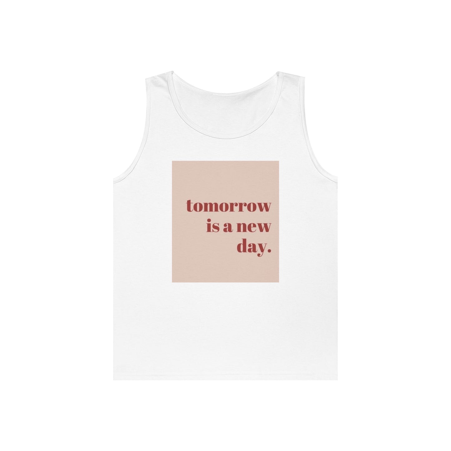 Inspirational Unisex Heavy Cotton Tank Top - 'Tomorrow is a New Day'